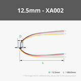 2 Wires Slip Ring 12.5mm with SH1.0 Connector