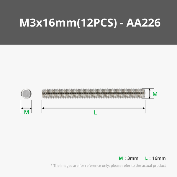 M3 Carbon Steel Full-Thread Rod